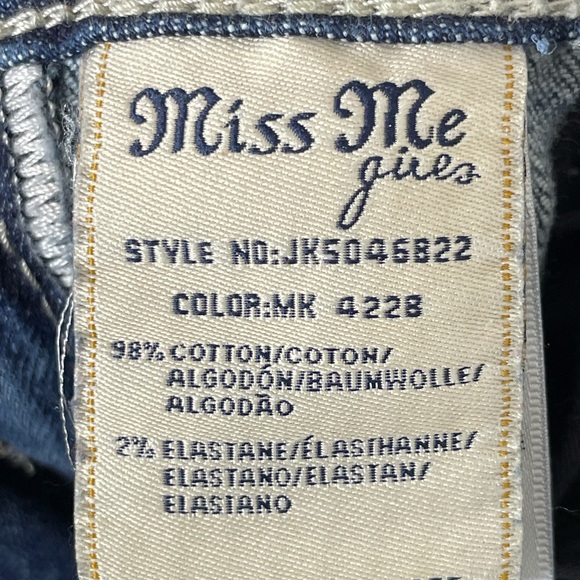 Miss Me Girl’s Bootcut Jeans Sz 14 Medium Wash Embroidered Rhinestone Pockets - Picture 10 of 10